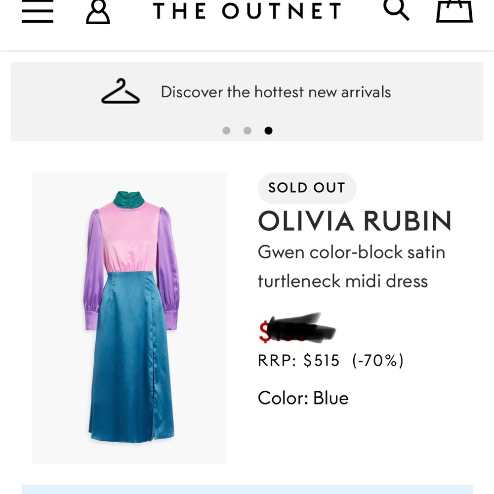 OLIVIA RUBIN Multicolor Satin Midi Dress